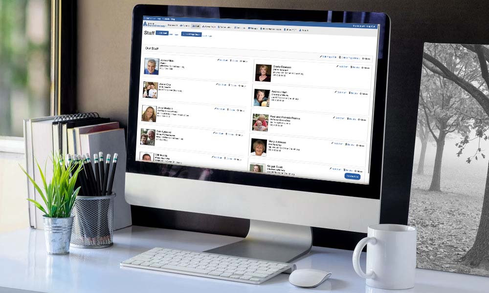 Staff member profile view in Instant Church Directory on desktop